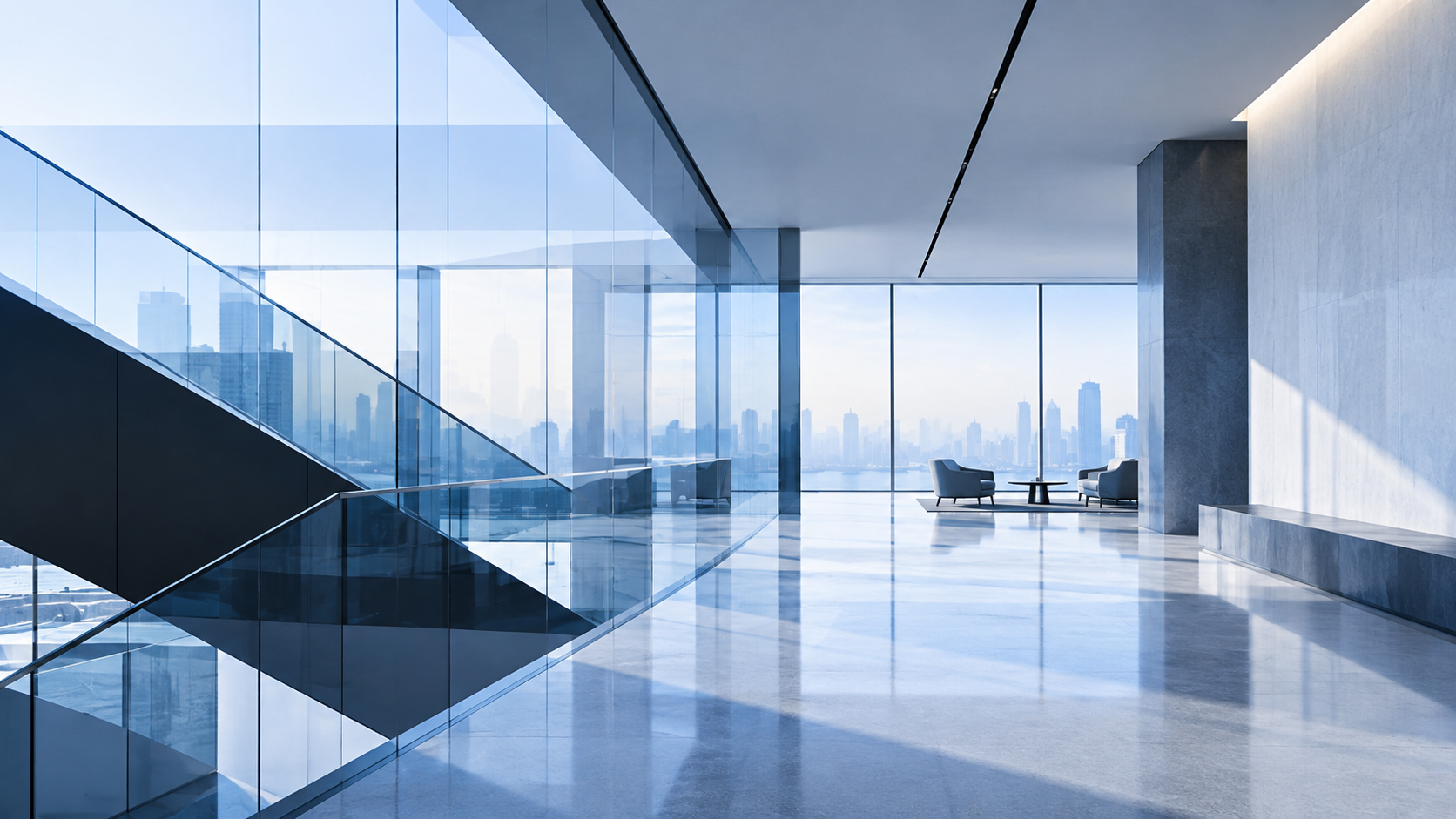 Minimal corporate office interior